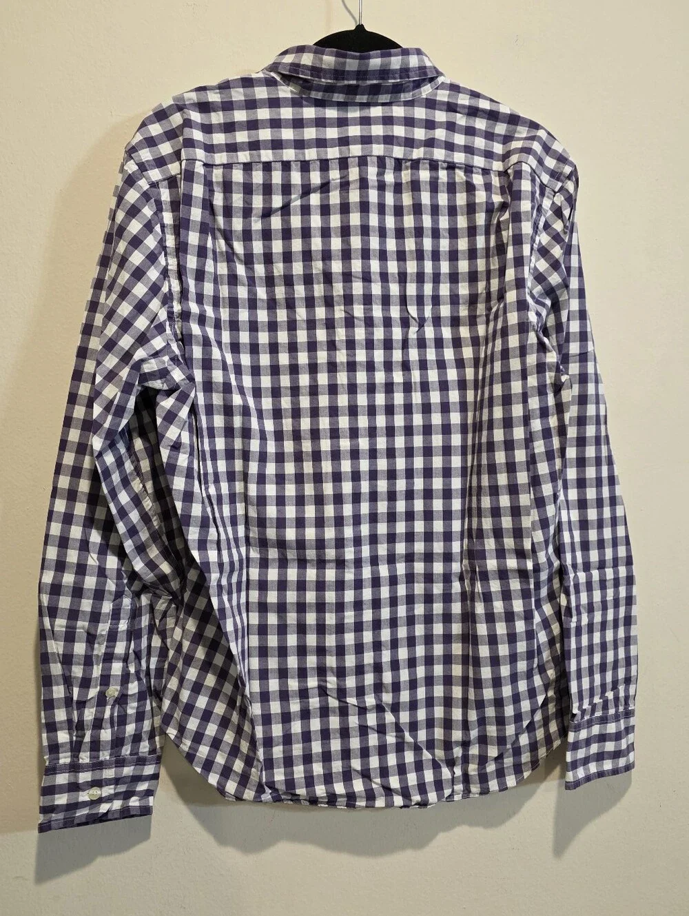 J. Crew Men’s Purple and White Gingham Button-Down Shirt